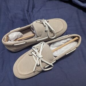Anthropologie Cream Boat Shoes